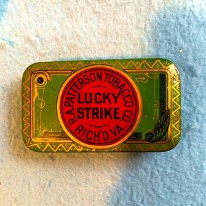 Vintage Lucky Strike Tin Box, R.A. Patterson Tobacco Company